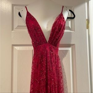 Luxxel Red Sequin gown